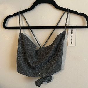 cowl neck lace up back cami